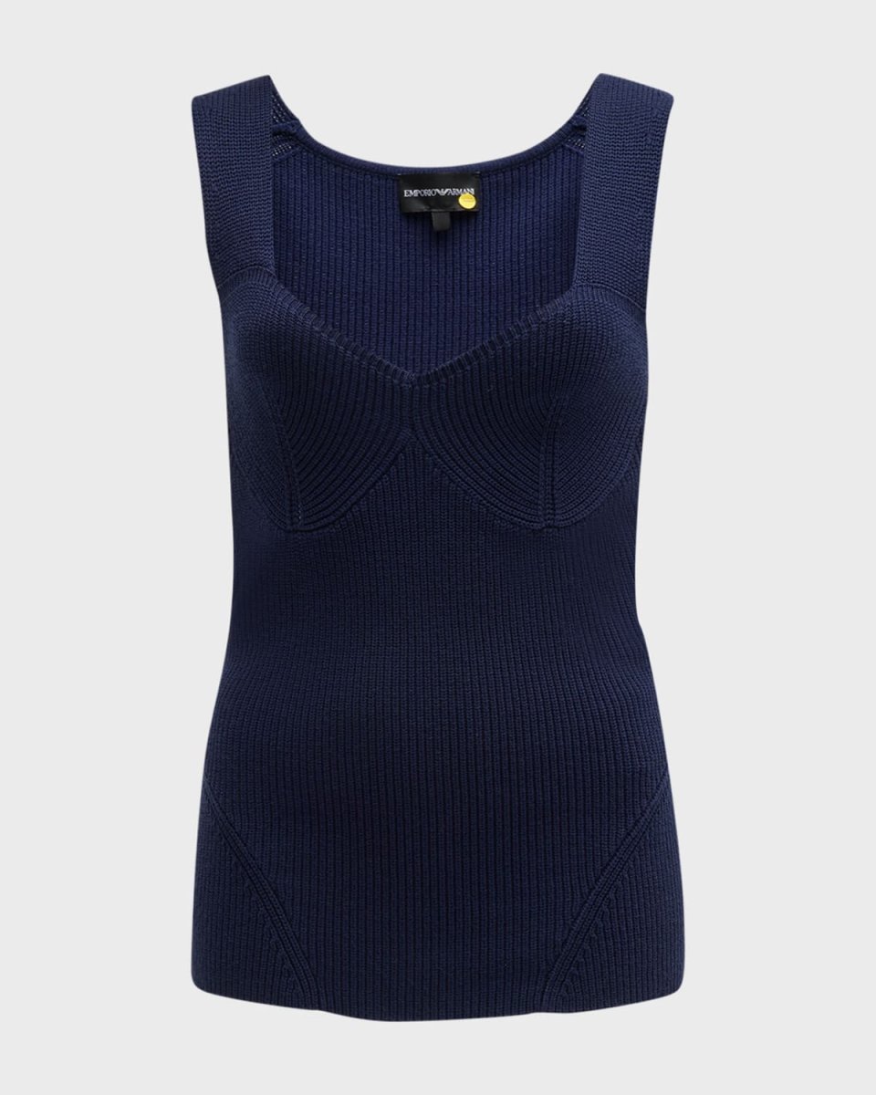 V-Neck Ribbed Knit Tank